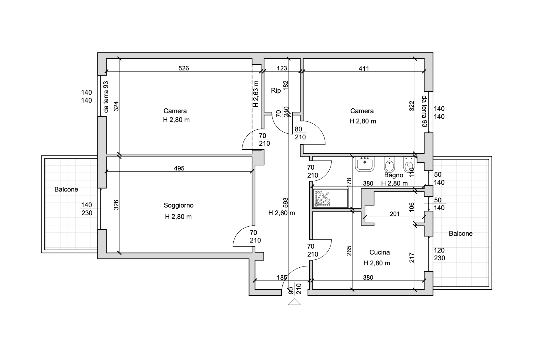 Brunelleschi 4 – Milano, planimetria di rilievo