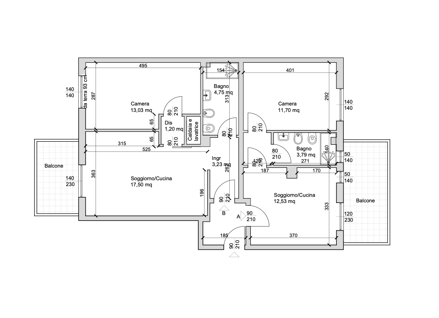 Brunelleschi 4 – Milano, planimetria di progetto